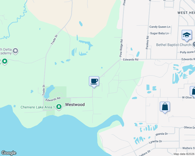 map of restaurants, bars, coffee shops, grocery stores, and more near 651 Edwards Rd in West Monroe