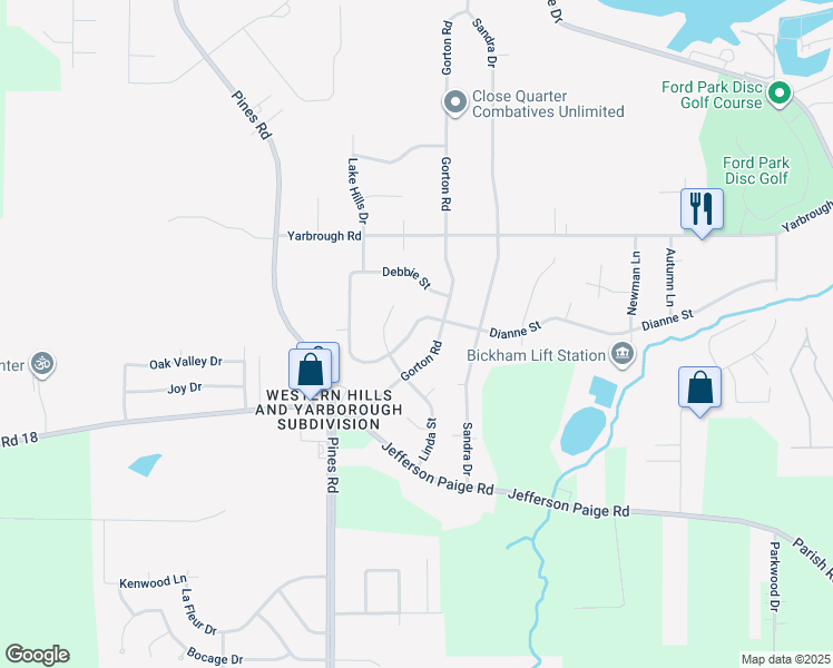 map of restaurants, bars, coffee shops, grocery stores, and more near 6373 Dianne Street in Shreveport