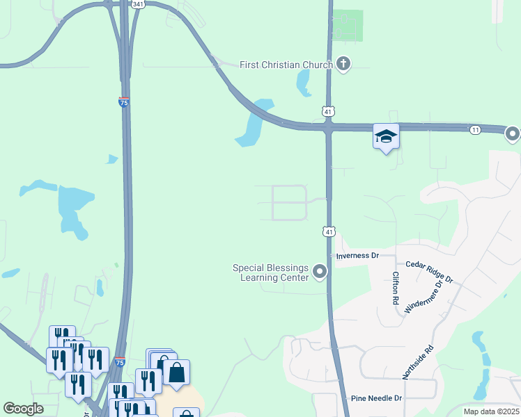 map of restaurants, bars, coffee shops, grocery stores, and more near 305 Longbridge Way in Perry
