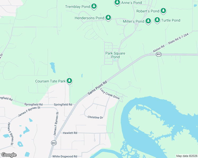 map of restaurants, bars, coffee shops, grocery stores, and more near 7 Fernswood Lane in Beaufort