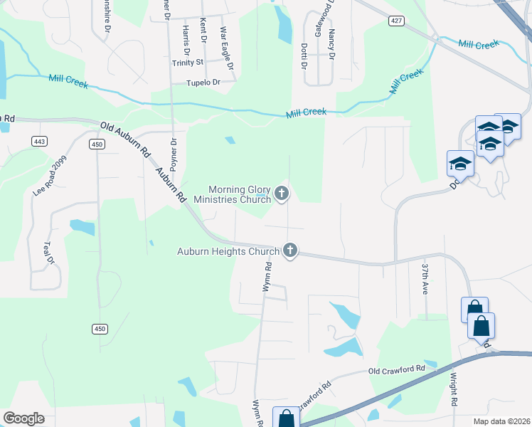 map of restaurants, bars, coffee shops, grocery stores, and more near 2305 43rd Avenue in Phenix City