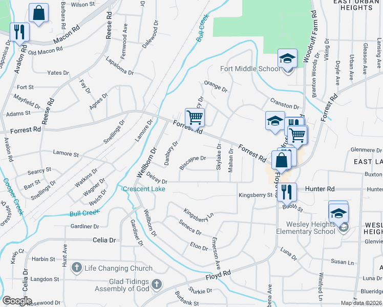 map of restaurants, bars, coffee shops, grocery stores, and more near 5059 Biscayne Dr in Columbus