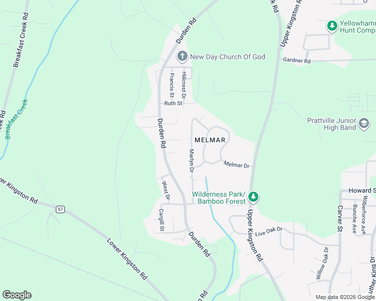 map of restaurants, bars, coffee shops, grocery stores, and more near 718 Durden Court in Prattville