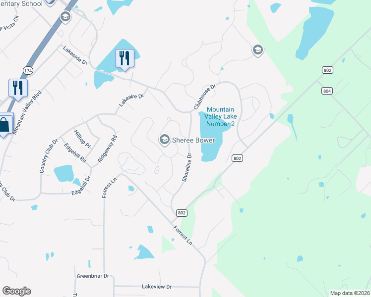 map of restaurants, bars, coffee shops, grocery stores, and more near 3016 Shoreline Drive in Burleson