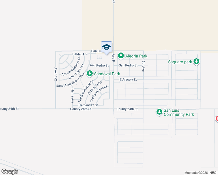 map of restaurants, bars, coffee shops, grocery stores, and more near Rachel Dodge Avenue in San Luis