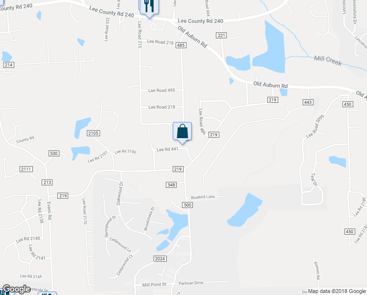map of restaurants, bars, coffee shops, grocery stores, and more near 90 Lee Road 441 in Phenix City
