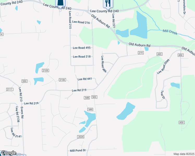 map of restaurants, bars, coffee shops, grocery stores, and more near 610 Lee Road 219 in Phenix City