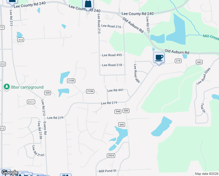 map of restaurants, bars, coffee shops, grocery stores, and more near 230 Lee Road 441 in Phenix City