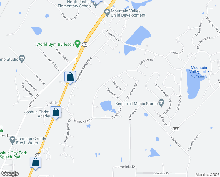 map of restaurants, bars, coffee shops, grocery stores, and more near 512 Edgehill Road in Joshua
