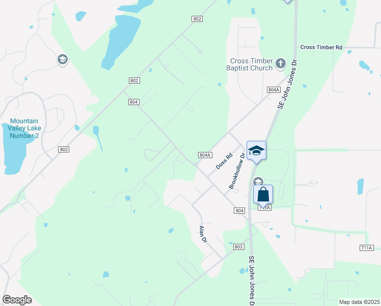 map of restaurants, bars, coffee shops, grocery stores, and more near 2832 County Road 804A in Burleson