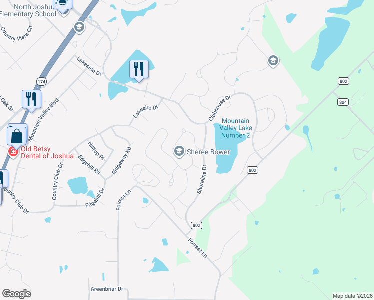 map of restaurants, bars, coffee shops, grocery stores, and more near 2925 Greenway Drive in Burleson