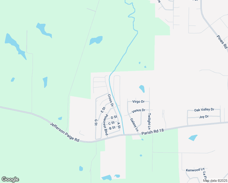 map of restaurants, bars, coffee shops, grocery stores, and more near 1st East Street in Shreveport