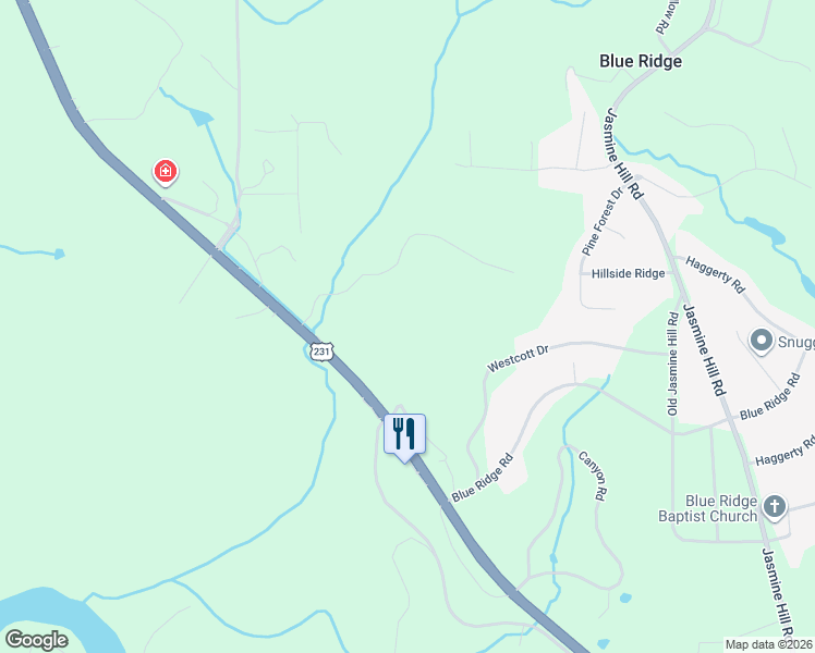 map of restaurants, bars, coffee shops, grocery stores, and more near 120 Covered Bridge Road in Wetumpka
