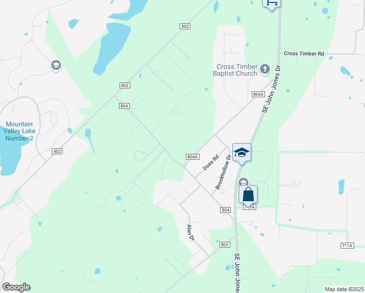 map of restaurants, bars, coffee shops, grocery stores, and more near 2832 County Road 804A in Burleson
