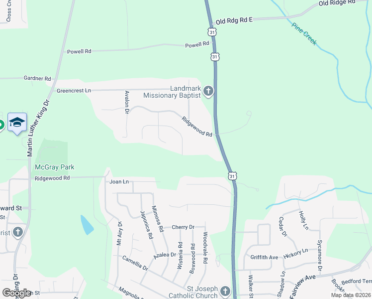 map of restaurants, bars, coffee shops, grocery stores, and more near 221 Sweetbriar Lane in Prattville