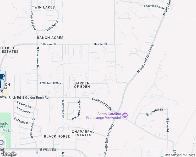 map of restaurants, bars, coffee shops, grocery stores, and more near 4151 East White Hill Way in Tucson