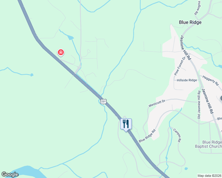 map of restaurants, bars, coffee shops, grocery stores, and more near 122 Covered Bridge Road in Wetumpka
