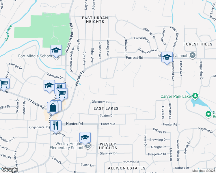 map of restaurants, bars, coffee shops, grocery stores, and more near 6022 Nassau Circle in Columbus