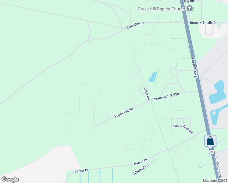 map of restaurants, bars, coffee shops, grocery stores, and more near 54 Washington Family Road in Beaufort