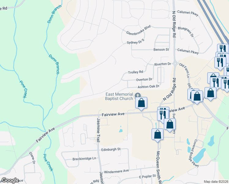 map of restaurants, bars, coffee shops, grocery stores, and more near 614 Ashton Oak Drive in Prattville