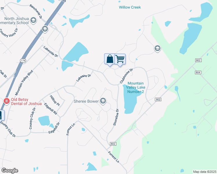 map of restaurants, bars, coffee shops, grocery stores, and more near 2900 Greenway Drive in Burleson