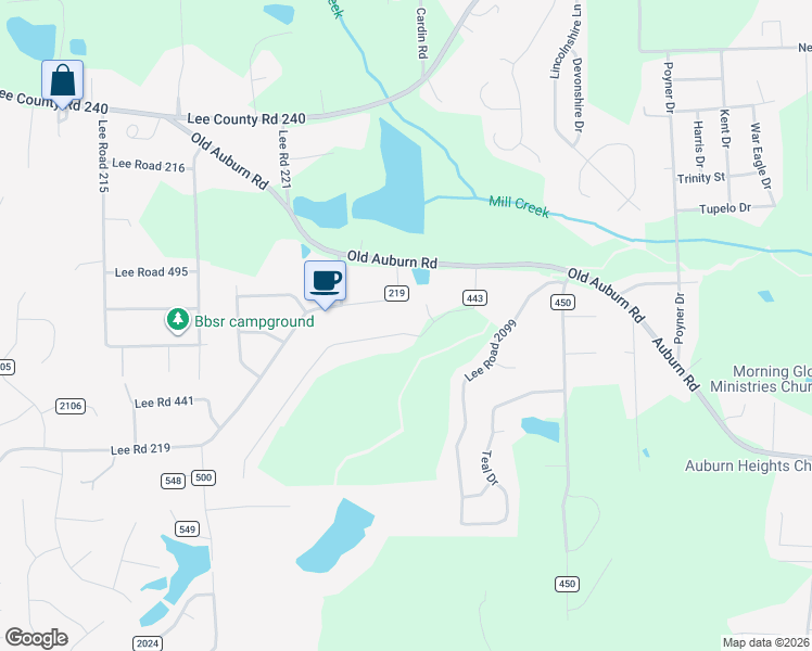 map of restaurants, bars, coffee shops, grocery stores, and more near 276 Lee Road 443 in Phenix City