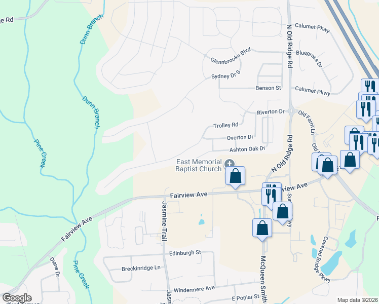 map of restaurants, bars, coffee shops, grocery stores, and more near 614 Ashton Oak Drive in Prattville