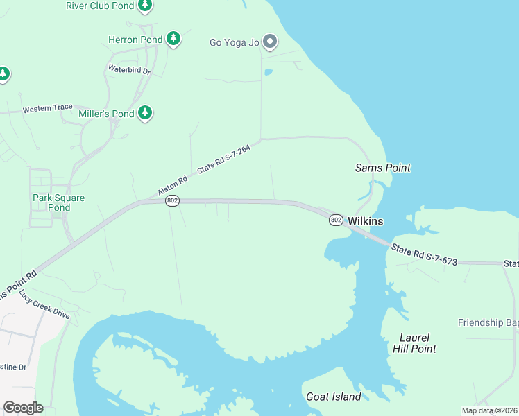 map of restaurants, bars, coffee shops, grocery stores, and more near 972 Sams Point Road in Beaufort