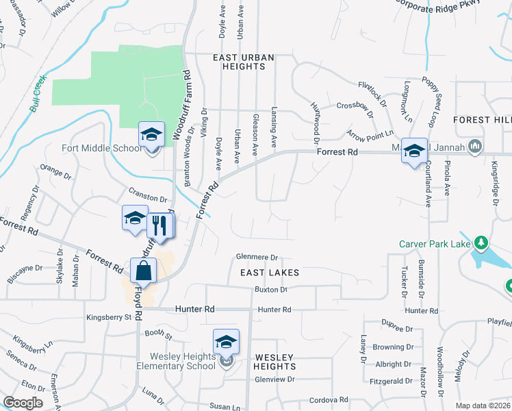 map of restaurants, bars, coffee shops, grocery stores, and more near 5966 Nassau Circle in Columbus
