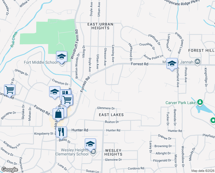 map of restaurants, bars, coffee shops, grocery stores, and more near 5966 Nassau Circle in Columbus