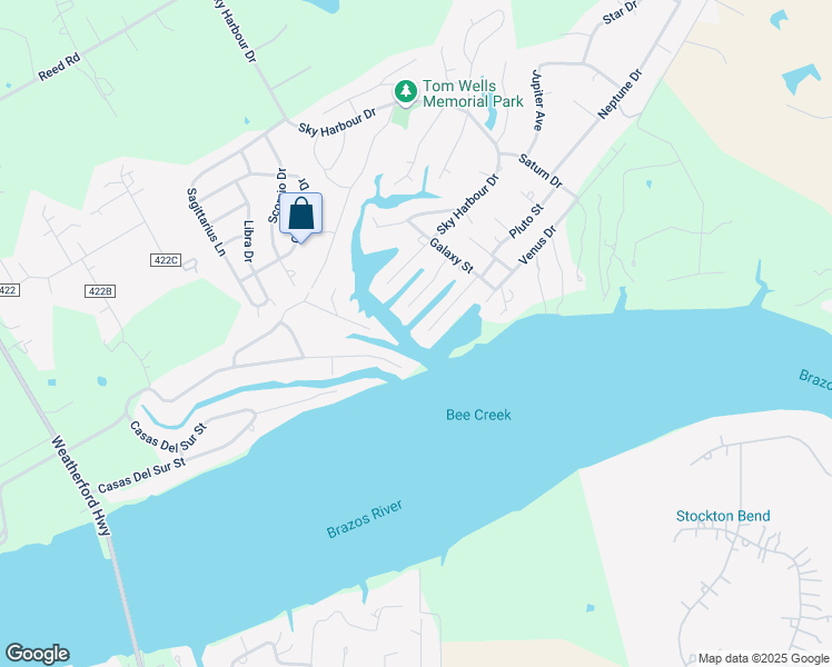 map of restaurants, bars, coffee shops, grocery stores, and more near 403 Mars Court in Granbury