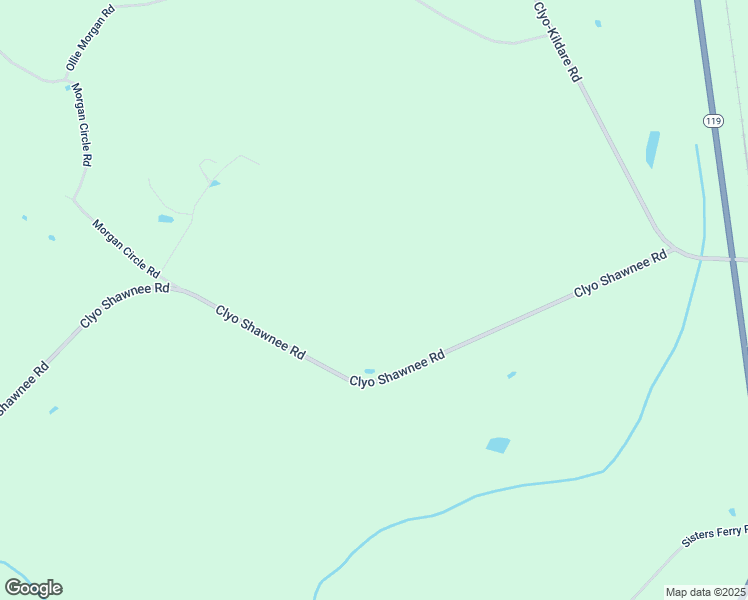 map of restaurants, bars, coffee shops, grocery stores, and more near 2807 Clyo Shawnee Road in Clyo
