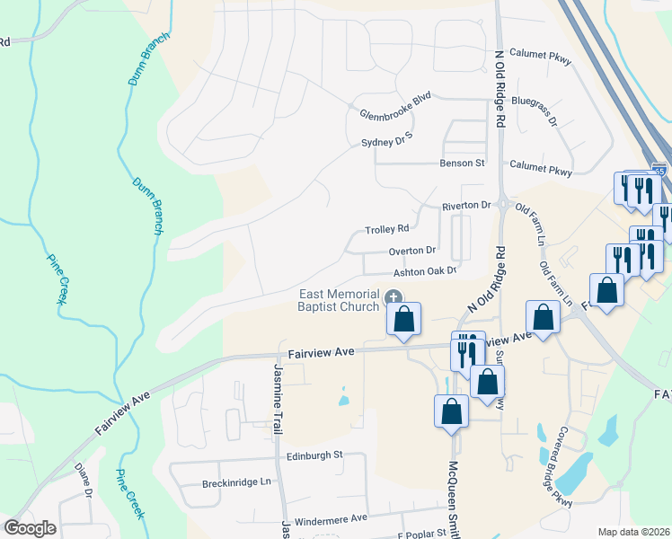 map of restaurants, bars, coffee shops, grocery stores, and more near 606 Ashton Oak Drive in Prattville