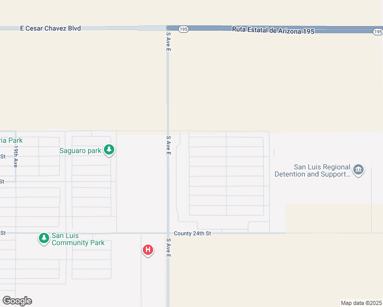 map of restaurants, bars, coffee shops, grocery stores, and more near 3932 East San Pedro Street in San Luis