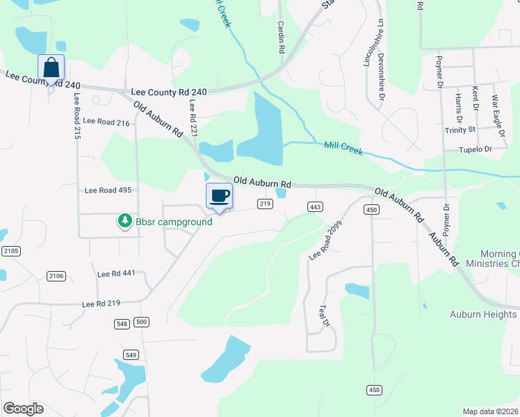 map of restaurants, bars, coffee shops, grocery stores, and more near 276 Lee Road 443 in Phenix City