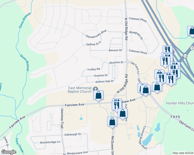 map of restaurants, bars, coffee shops, grocery stores, and more near 555 Ashton Oak Drive in Prattville