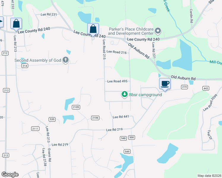 map of restaurants, bars, coffee shops, grocery stores, and more near 47 Lee Road 218 in Phenix City