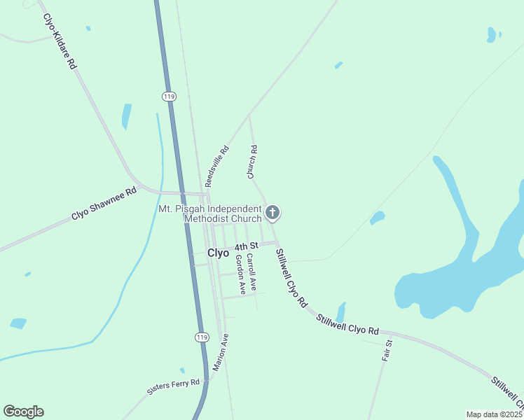 map of restaurants, bars, coffee shops, grocery stores, and more near 188 Church Road in Clyo