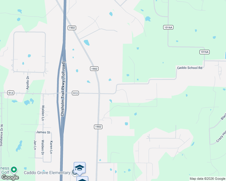 map of restaurants, bars, coffee shops, grocery stores, and more near 2420 County Road 913 in Joshua