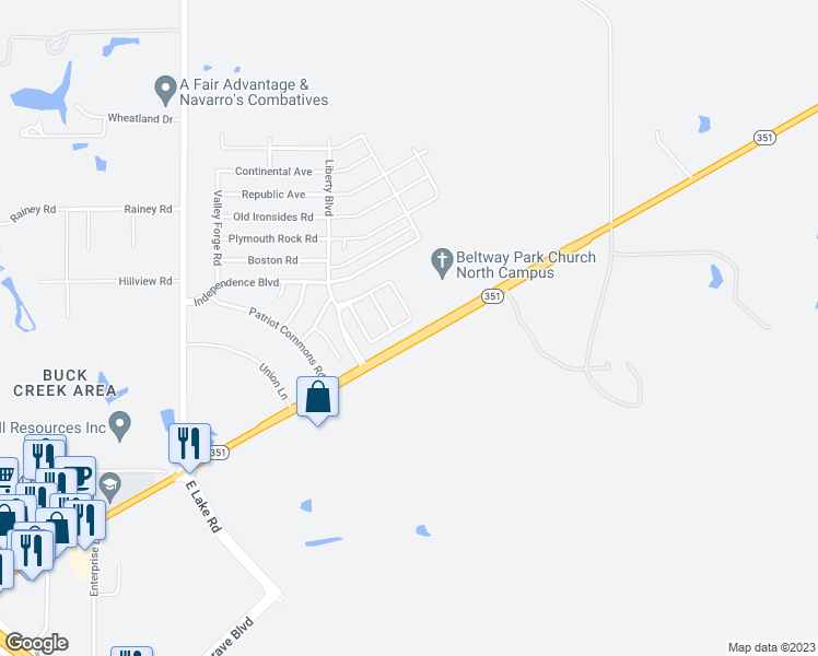 map of restaurants, bars, coffee shops, grocery stores, and more near 2425 Homestead Place in Abilene