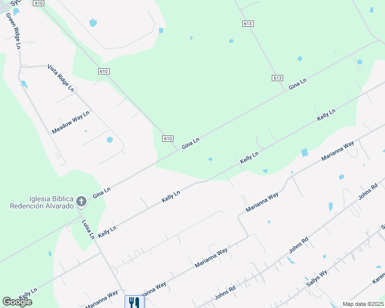 map of restaurants, bars, coffee shops, grocery stores, and more near 9008 County Road 513 in Alvarado