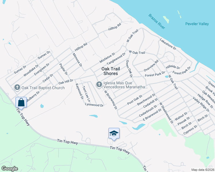 map of restaurants, bars, coffee shops, grocery stores, and more near 3027 Elmwood Drive in Granbury