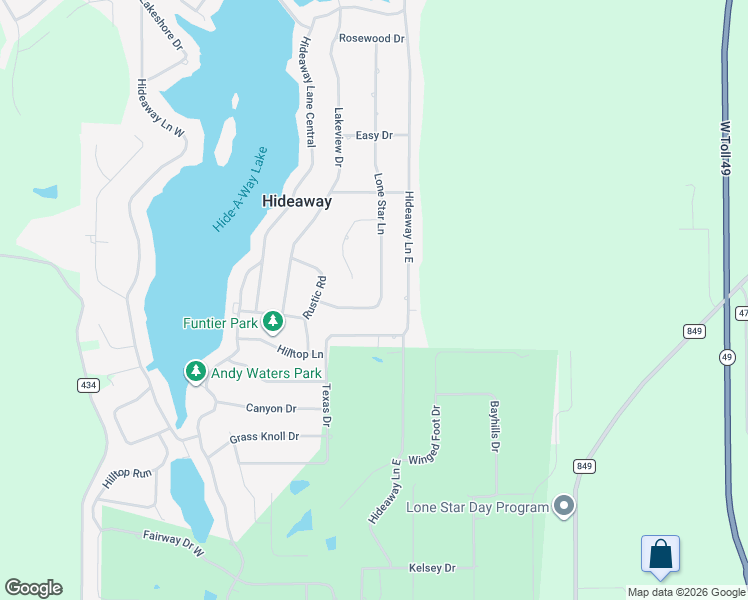 map of restaurants, bars, coffee shops, grocery stores, and more near 322 Lone Star Lane in Lindale