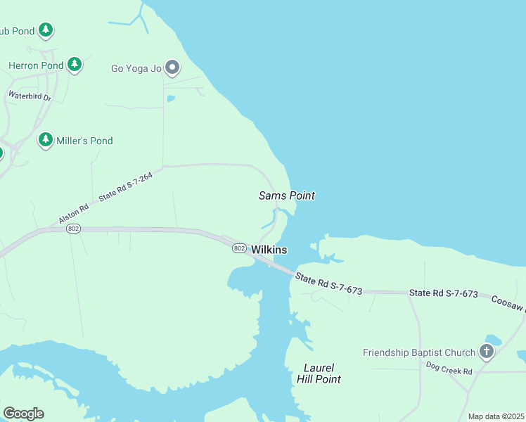 map of restaurants, bars, coffee shops, grocery stores, and more near 128 Alston Road in Beaufort