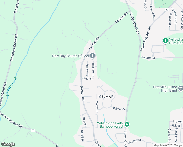 map of restaurants, bars, coffee shops, grocery stores, and more near 711 Hillcrest Drive in Prattville