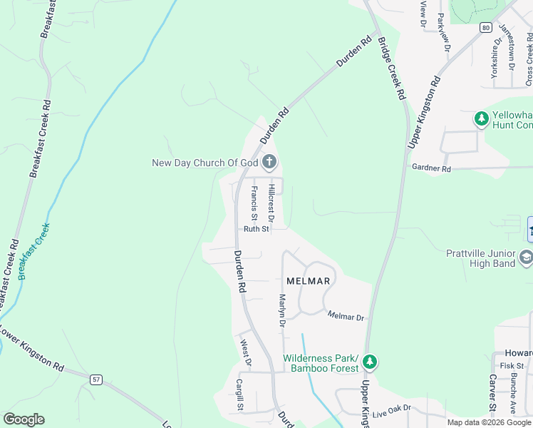 map of restaurants, bars, coffee shops, grocery stores, and more near 711 Hillcrest Dr in Prattville