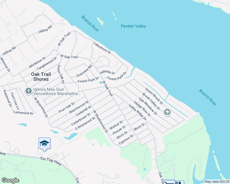 map of restaurants, bars, coffee shops, grocery stores, and more near 3923 Valley Ridge Drive in Granbury