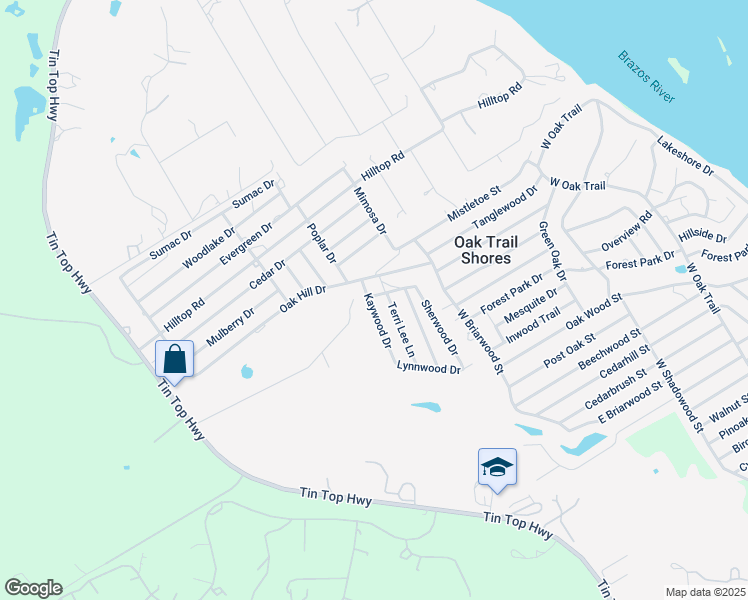 map of restaurants, bars, coffee shops, grocery stores, and more near 4329 Kaywood Drive in Granbury