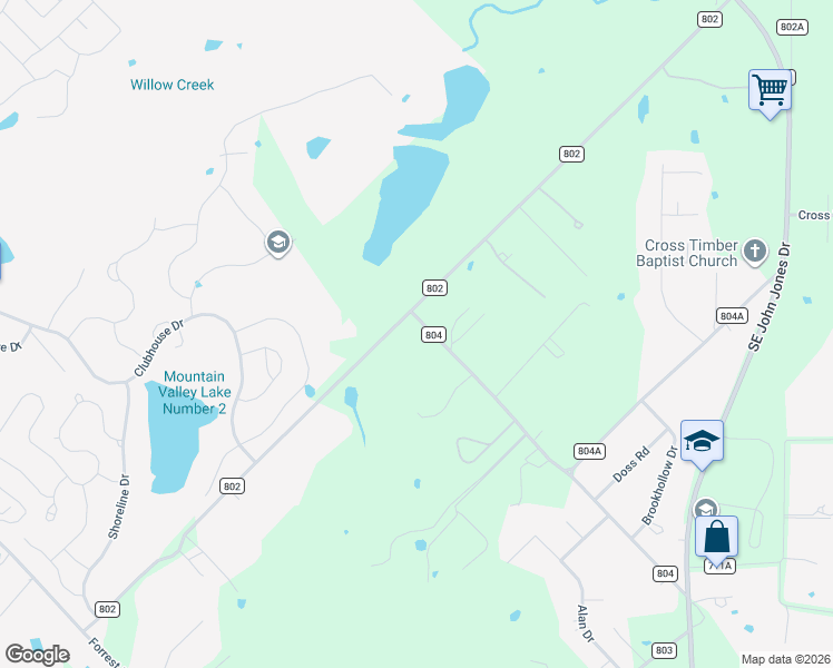 map of restaurants, bars, coffee shops, grocery stores, and more near 8129 County Road 804 in Burleson