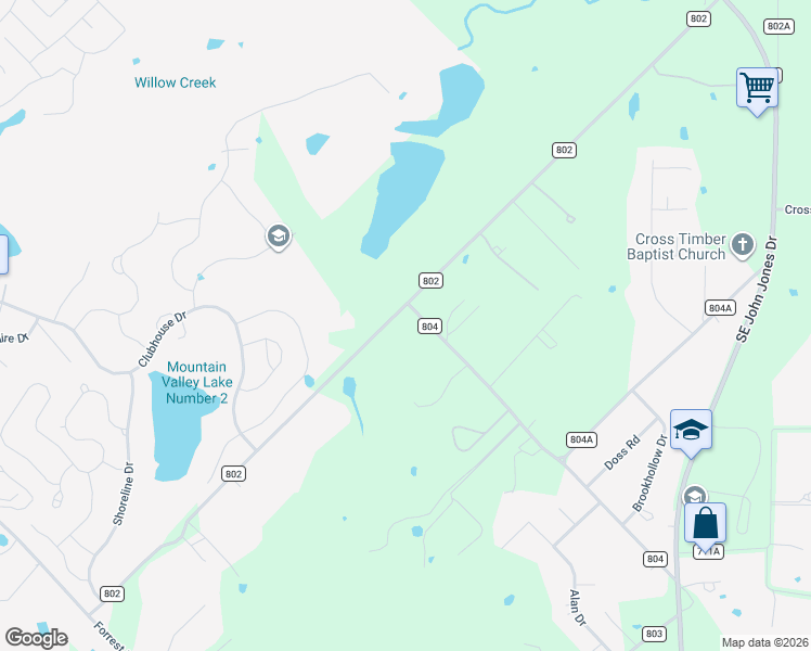 map of restaurants, bars, coffee shops, grocery stores, and more near 8129 County Road 804 in Burleson